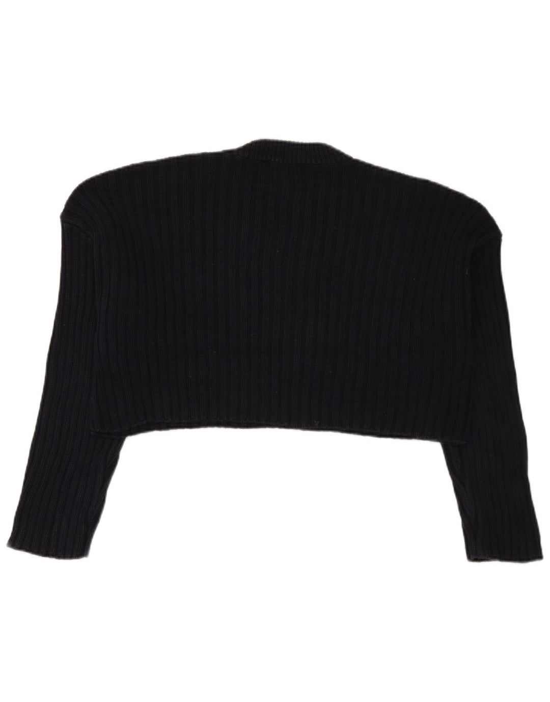 Zara Γυναικείο πουλόβερ με λαιμόκοψη Crop Crop UK 14 Medium Navy Blue