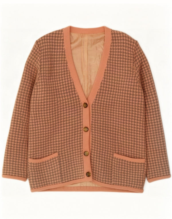 Γυναικείο πουλόβερ με ζακέτα Vintage UK 18 XL Pink Houndstooth
