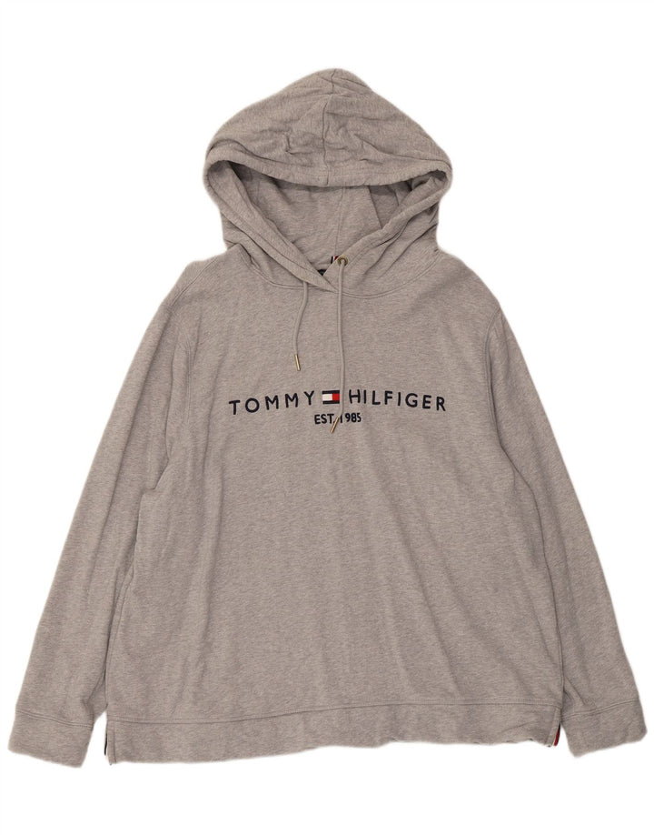 Tommy Hilfiger Ανδρικό γραφικό κουκούλα Jumper 2XL Γκρι βαμβακερό