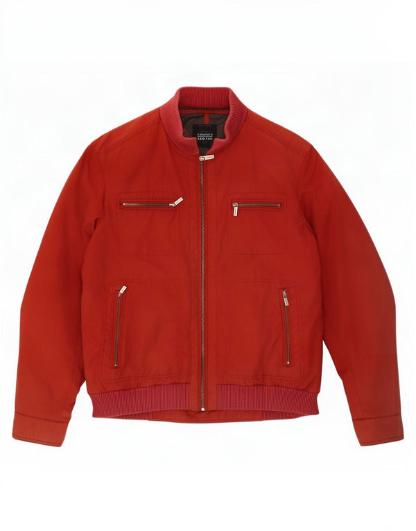 Massimo Dutti Ανδρικό Bomber Jacket UK 40 Large Red Nylon