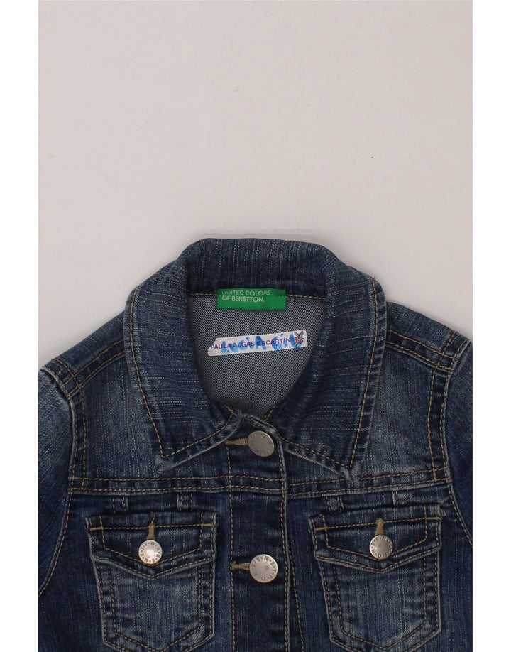 BENETTON Girls Denim Jacket 2-3 Years Blue Vintage Benetton and Second-Hand Benetton from Messina Hembry 