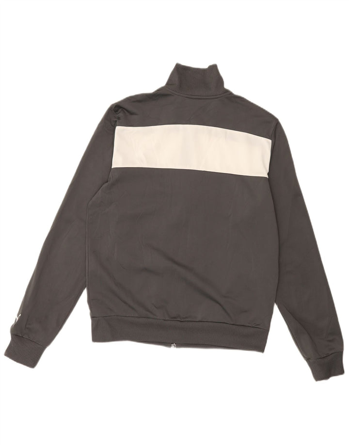 PUMA Mens Tracksuit Top Jacket Medium Grey Colourblock Polyester