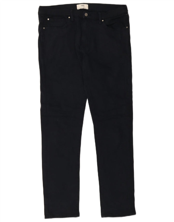 Marks & Spencer Ανδρικό Slim Jeans W36 L33 Navy Blue Cotton