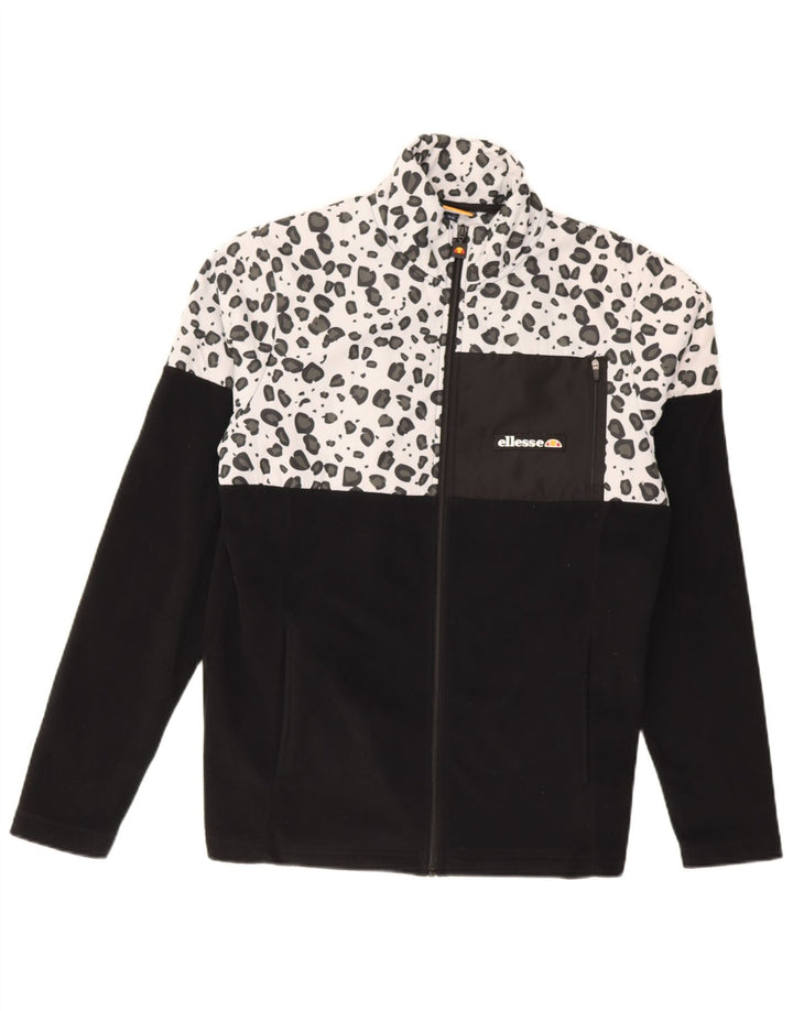 Ellesse Ανδρικό Fleece Jacket UK 36 Small Black Animal Print Polyester