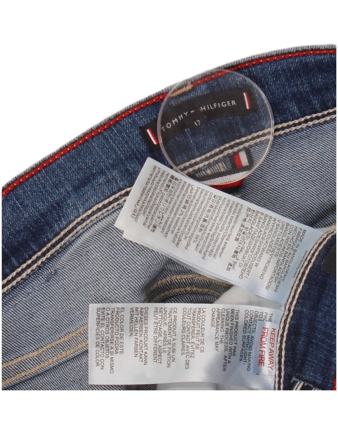 TOMMY HILFIGER Girls Slim Jeans 11-12 ετών W26 L26 Blue Cotton