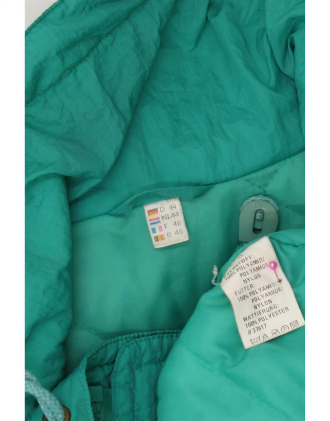 Vintage γυναικείο υπερμεγέθη παλτό EU 46 XL Green Nylon