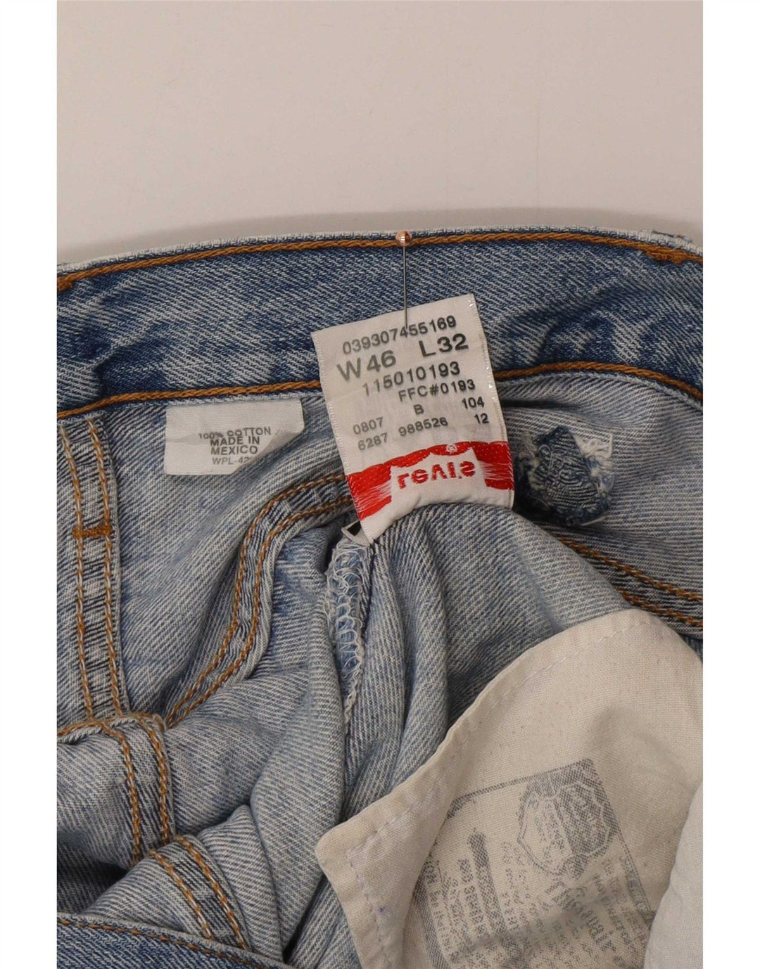 Levi's Mens 501 Straight Jeans W46 L27 Μπλε Βαμβακερό