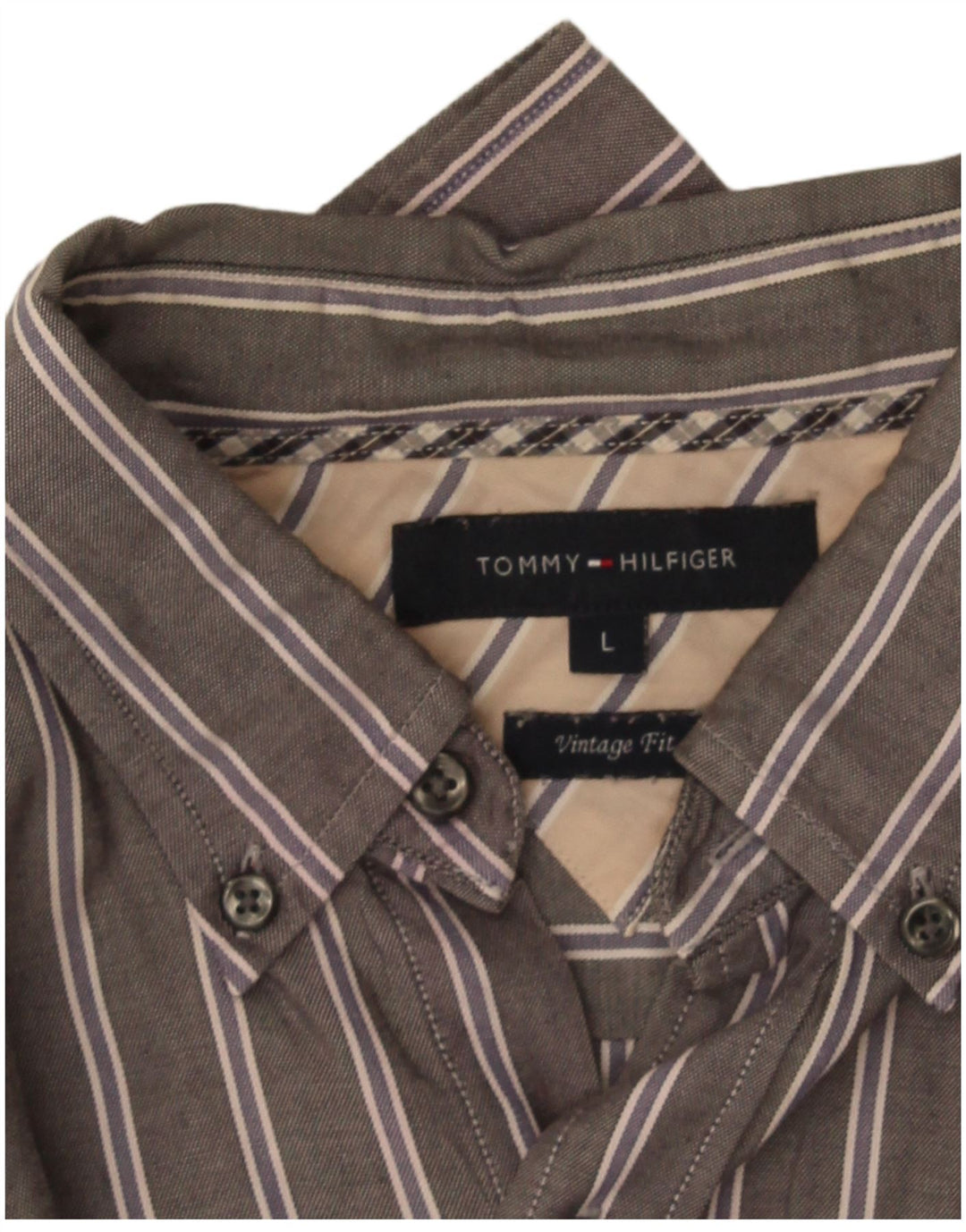 Tommy Hilfiger Ανδρικό πουκάμισο Vintage Fit Μεγάλο Γκρι Ριγέ