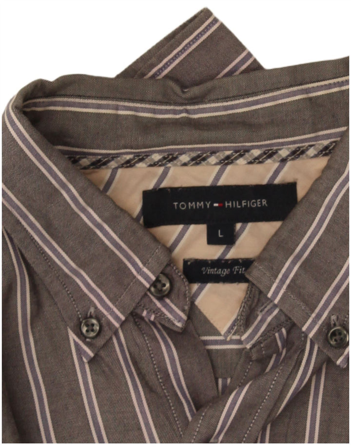 Tommy Hilfiger Ανδρικό πουκάμισο Vintage Fit Μεγάλο Γκρι Ριγέ