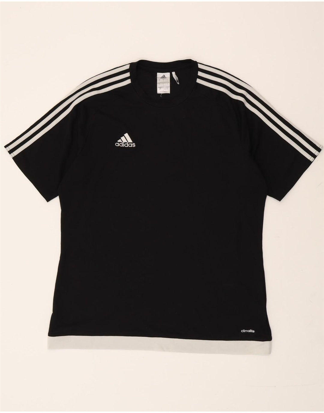 Ανδρικό T-Shirt Climalite ADIDAS Top Large Black Colorblock Πολυεστέρας