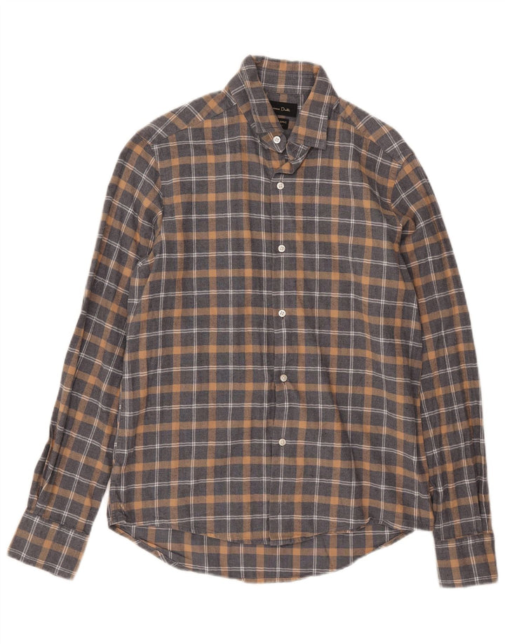 Ανδρικό φανελένιο πουκάμισο Massimo Dutti Small Grey Check