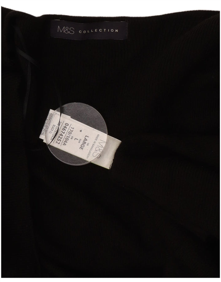 Marks & Spencer Γυναικείο ανοιχτό πουλόβερ UK 16 μαύρο ακρυλικό