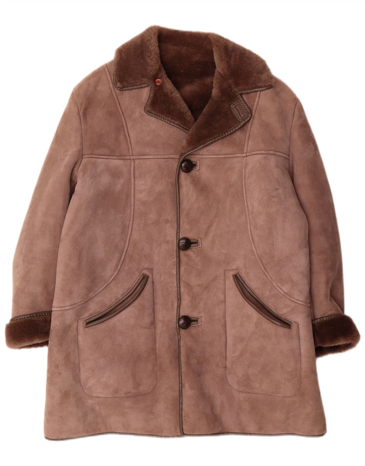 Ανδρικό παλτό Nurseys Shearling UK 36 Small Brown Sheepskin