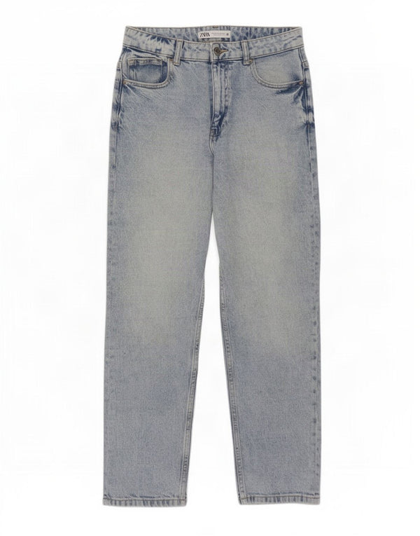 Zara Γυναικείο ίσιο τζιν EU 38 Small W28 L27 Μπλε βαμβακερό