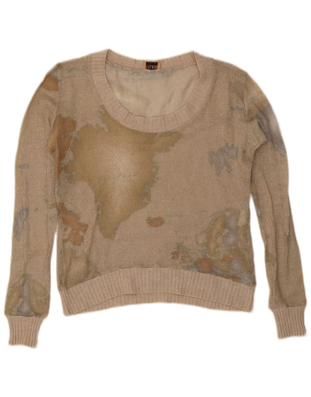 ALVIERO MARTINI Γυναικείο πουλόβερ με λαιμόκαυστο UK 14 Medium Beige