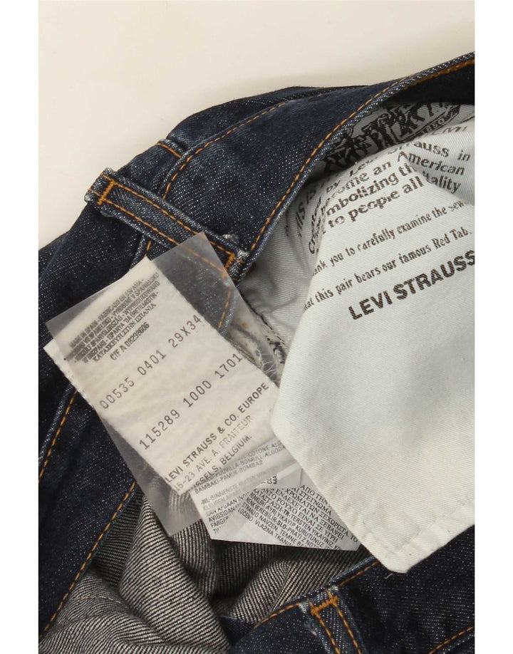 Levi's Womens Distressed Straight Jeans W29 L34 Navy Blue Cotton