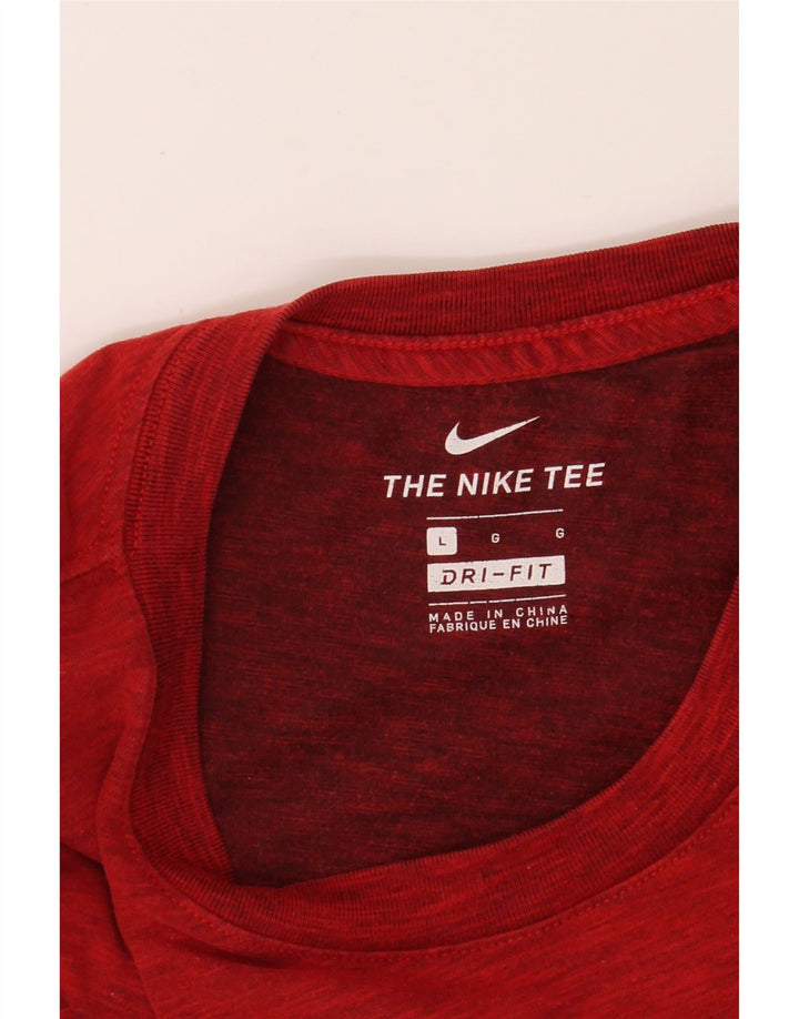 NIKE Mens Dri Fit Graphic T-Shirt Top Large Red Flecked Vintage Nike and Second-Hand Nike from Messina Hembry 