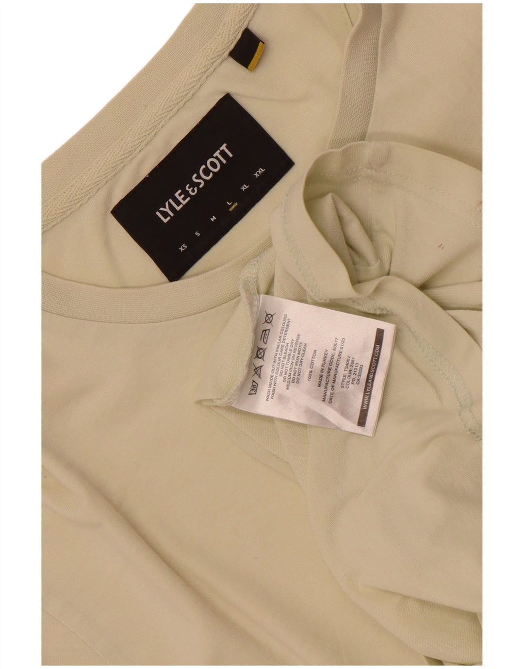 Ανδρικό T-Shirt Lyle & Scott Top Large Beige Βαμβακερό