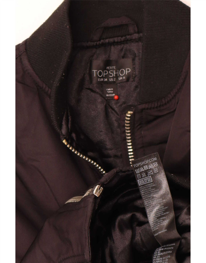 Topshop Γυναικείο Oversized Bomber Jacket UK 6 XS μαύρο πολυεστέρα