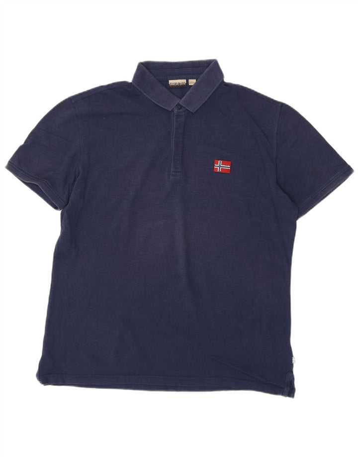 Ανδρικό μπλουζάκι πόλο NAPAPIJRI XL Navy Blue Cotton
