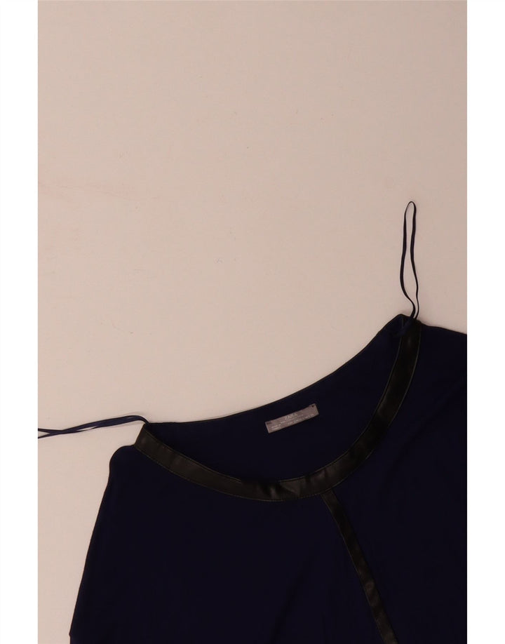 ZARA Womens Oversized Top 3/4 Sleeve UK 10 Small Purple Viscose
