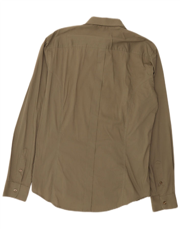Ανδρικό πουκάμισο Carrera Slim Fit μεγάλο χακί βαμβακερό