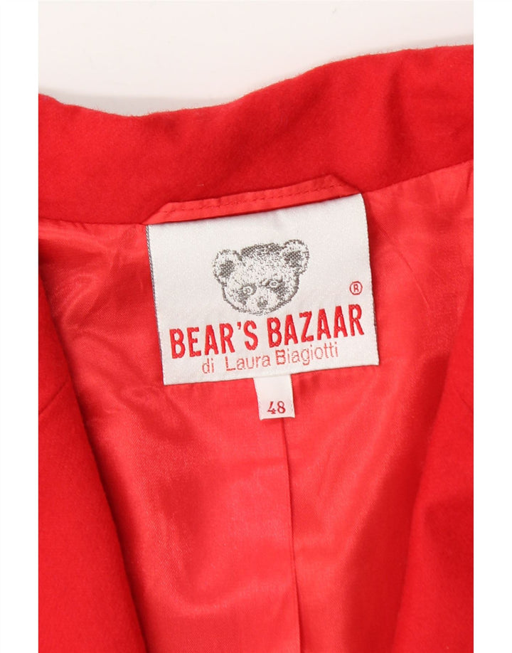 Laura Biagiotti Γυναικείο Μπουφάν Blazer 2 κουμπιών IT 48 XL κόκκινο μαλλί