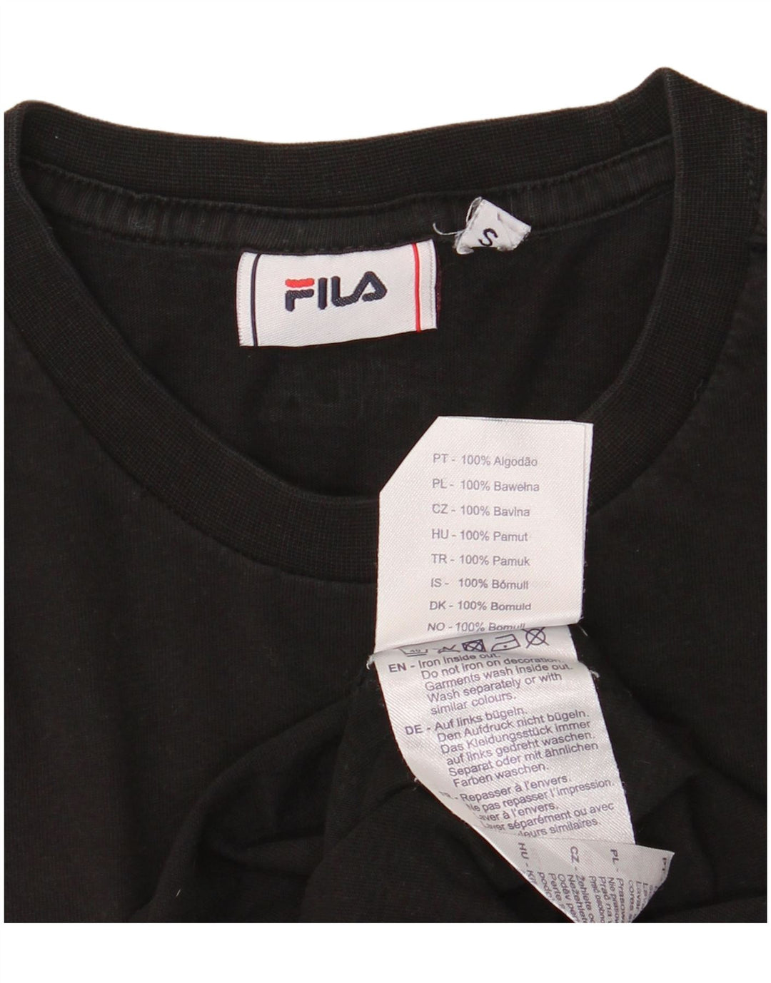 Fila Ανδρικό γραφικό T-Shirt Top Μικρό μαύρο βαμβακερό