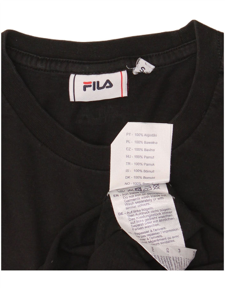 Fila Ανδρικό γραφικό T-Shirt Top Μικρό μαύρο βαμβακερό