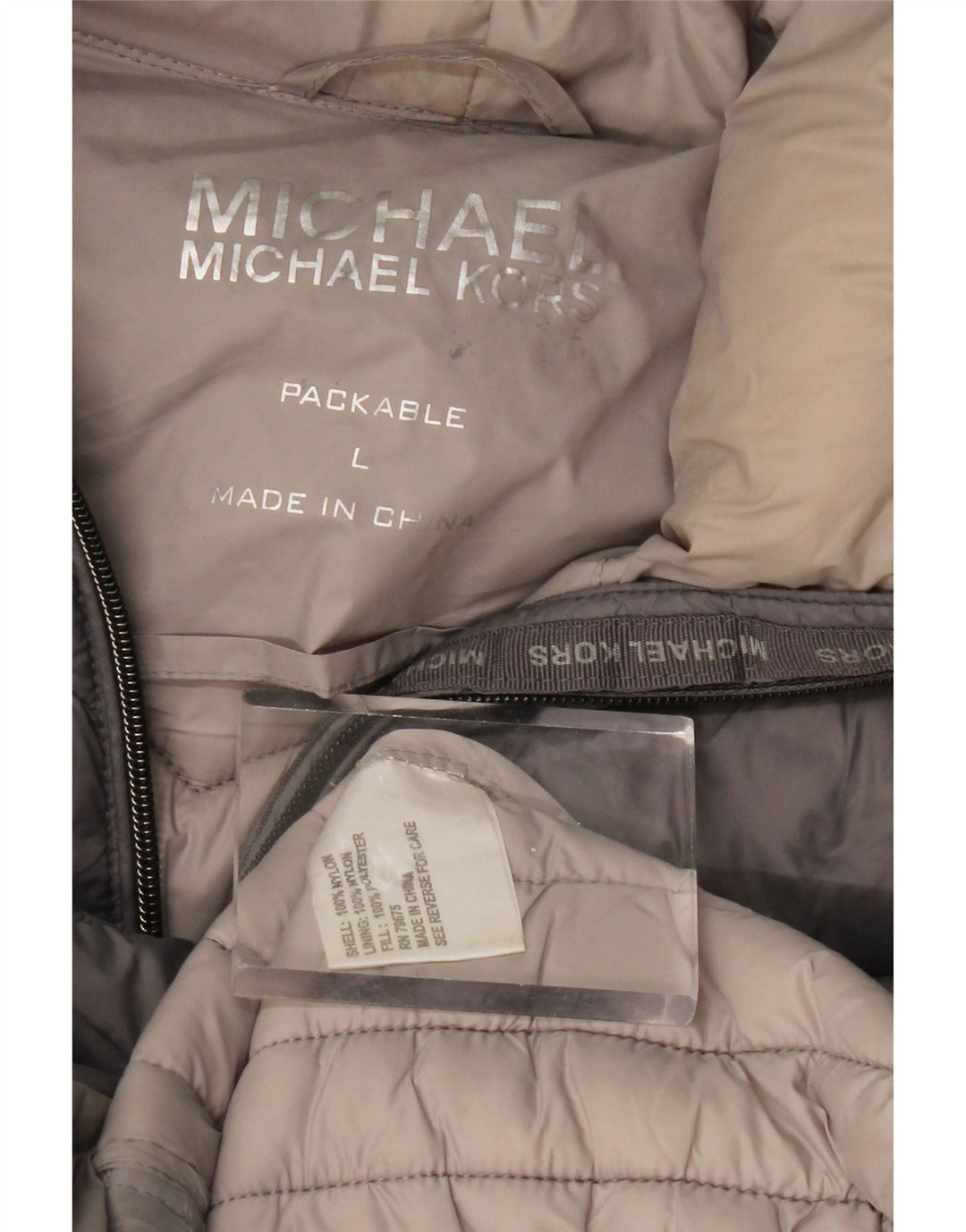 MICHAEL KORS Γυναικείο παλτό με κουκούλα UK 16 Large Grey Nylon