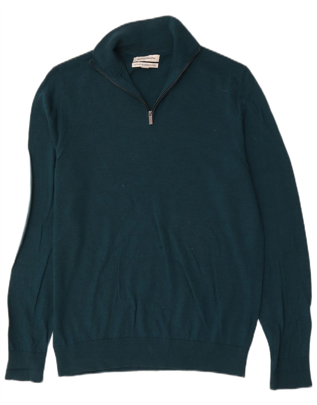 Ανδρικό πουλόβερ Marks & Spencer Autograph με φερμουάρ, μεσαίο πράσινο μαλλί