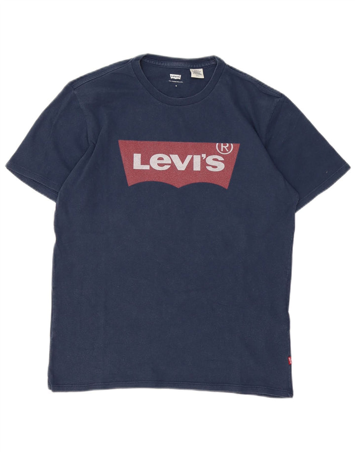 Ανδρικό γραφικό μπλουζάκι Levi's Small Navy Blue από βαμβάκι