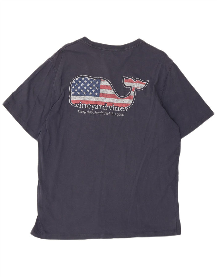 Vineyard Vines Ανδρικό γραφικό μπλουζάκι USA Top Medium Navy Blue από βαμβάκι
