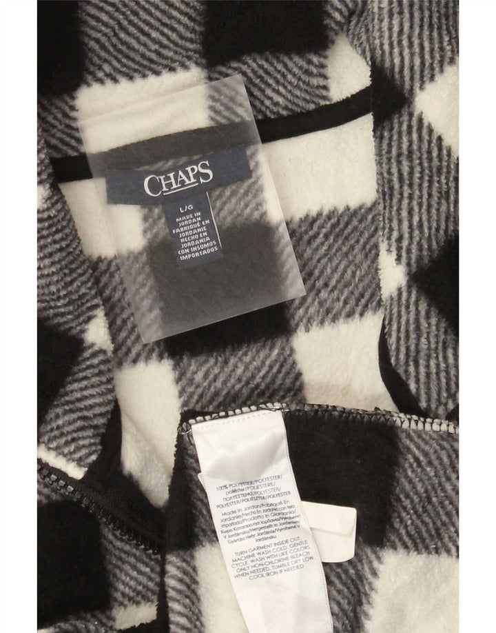 Chaps Womens Fleece Gilet UK 16 Large Black Gingham Polyester