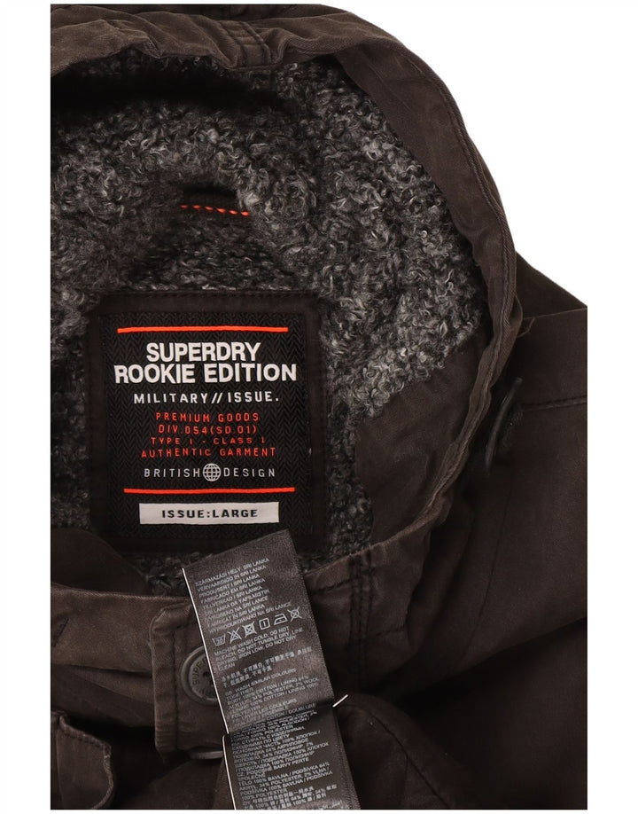 Superdry Ανδρικό μπουφάν Parka με κουκούλα UK 40 μεγάλο γκρι βαμβακερό
