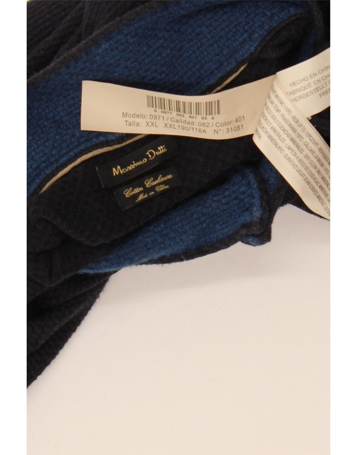 MASSIMO DUTTI Ανδρικό πουλόβερ με φερμουάρ 2XL μπλε βαμβακερό