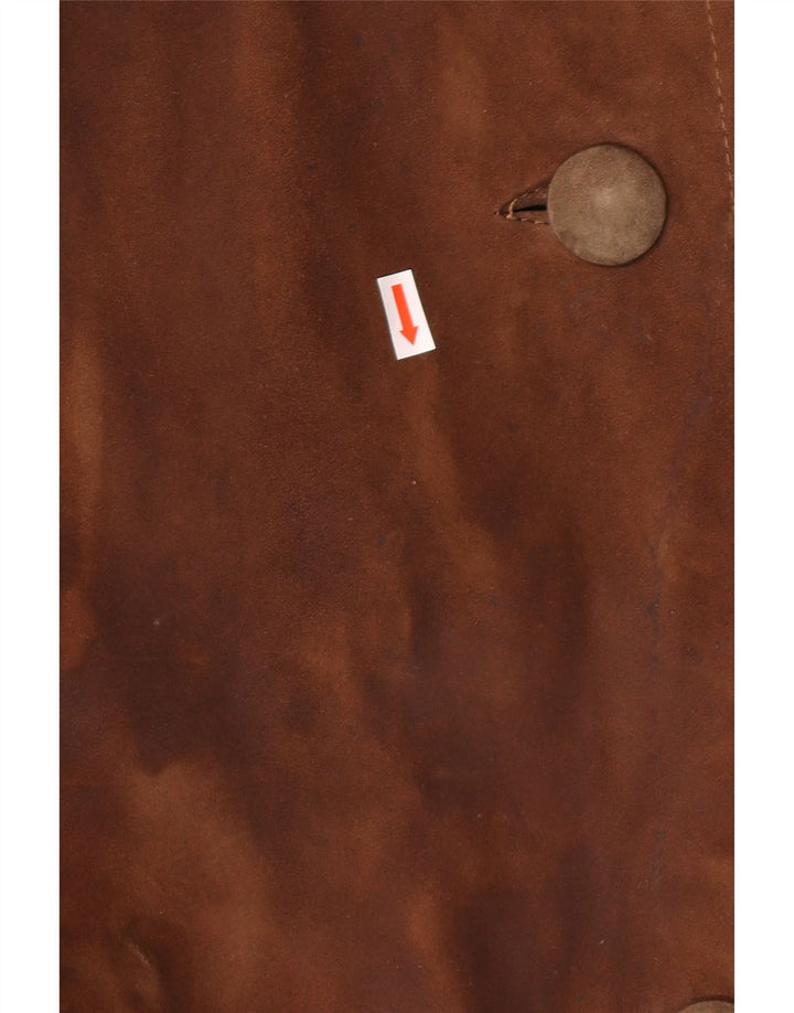 STRONG & FISHER LTD Γυναικείο vintage σουέτ πανωφόρι UK 18 XL καφέ Classic