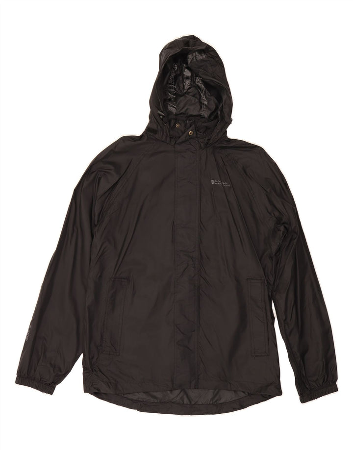 MOUNTAIN WAREHOUSE Mens Hooded Rain Jacket UK 36 Small Black Polyamide Vintage Mountain Warehouse and Second-Hand Mountain Warehouse from Messina Hembry 