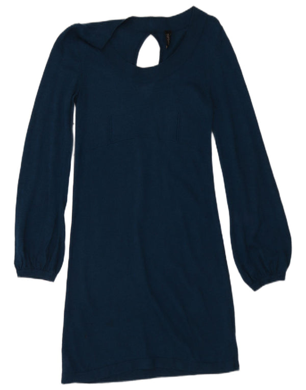Topshop Γυναικείο μακρυμάνικο φόρεμα UK 10 Small Navy Blue Acrylic