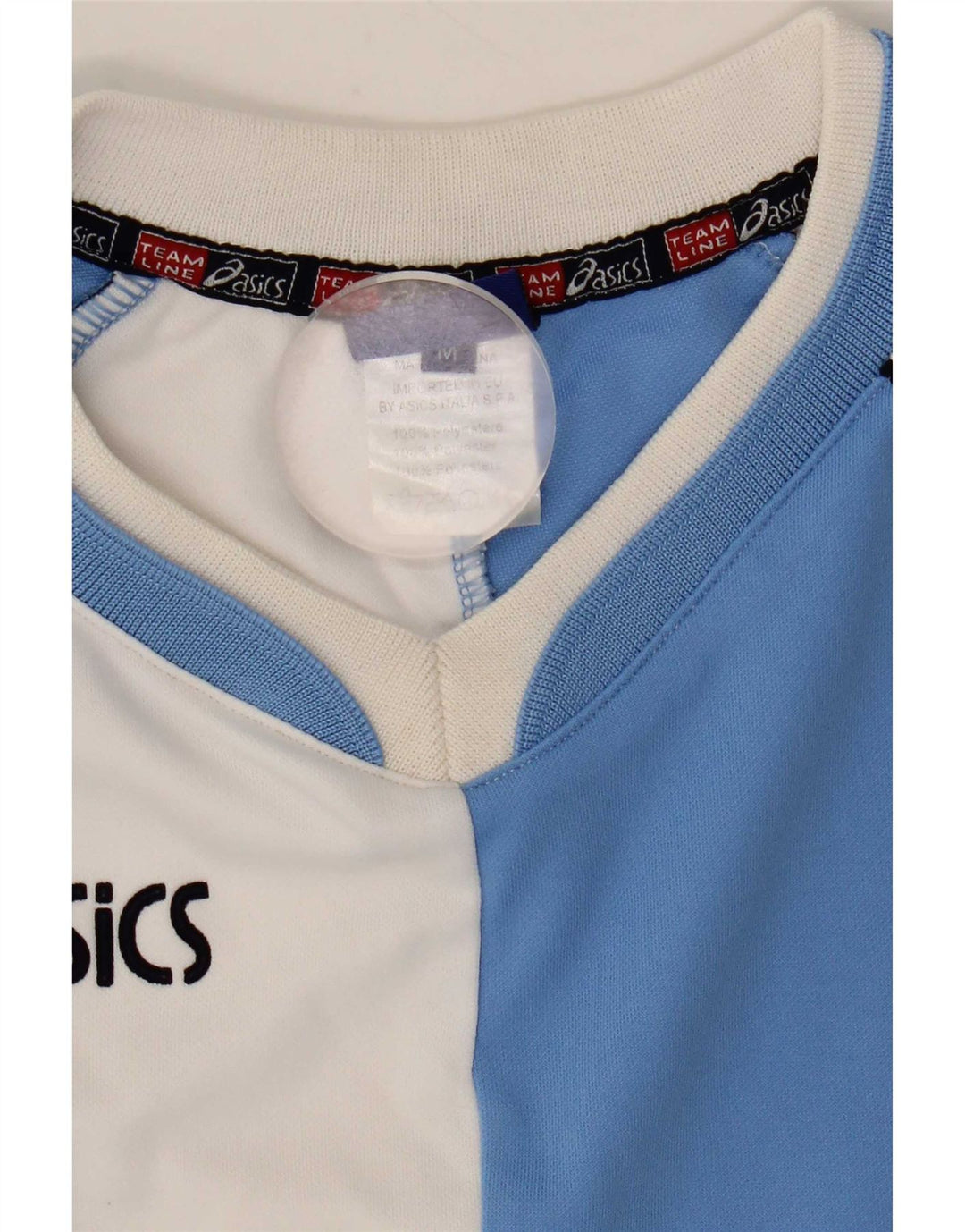 Ανδρικό γραφικό μπλουζάκι Asics Top Medium Blue Colorblock Πολυεστέρας