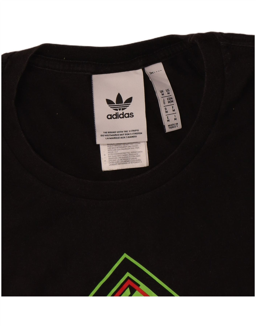 Ανδρικό γραφικό T-Shirt Adidas Top Μεσαίο μαύρο βαμβακερό