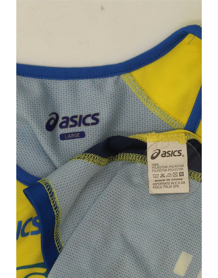 Ανδρικό γραφικό γιλέκο Asics Top Large Yellow Colourblock Πολυεστέρας