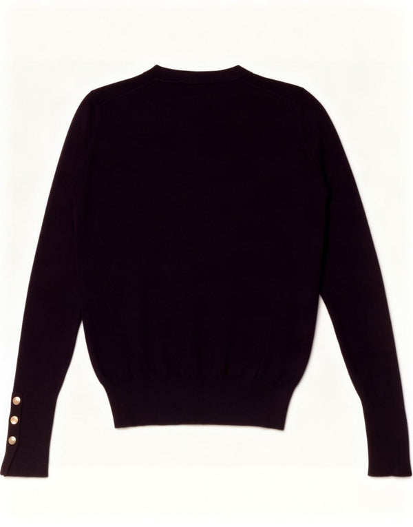 Zara Γυναικείο πουλόβερ με λαιμόκοψη UK 10 Small Navy Blue