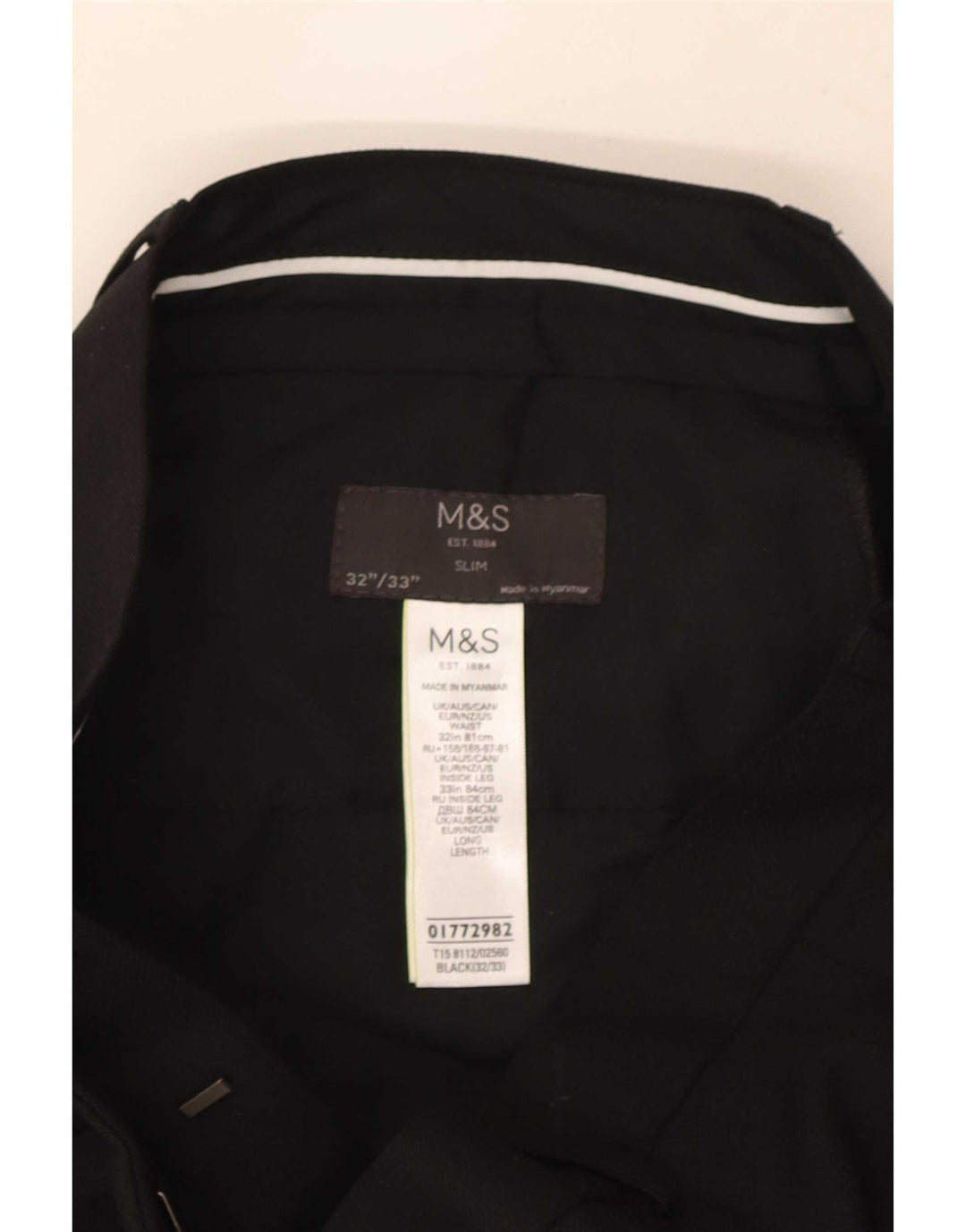 Marks & Spencer Ανδρικό Παντελόνι Κοστούμι Slim Fit W32 L33 Μαύρο πολυεστέρα