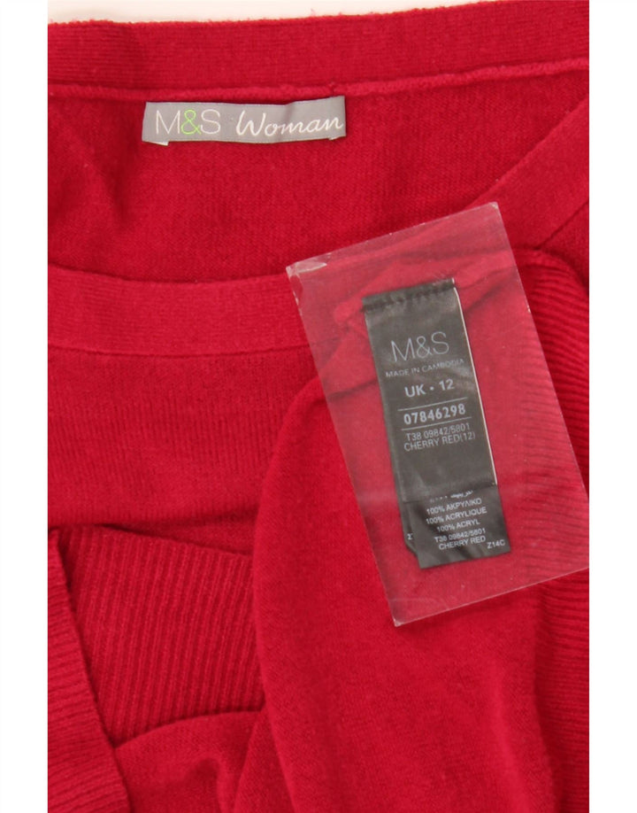 Marks & Spencer Γυναικείο πουλόβερ με λαιμόκαυστο UK 12 Medium Red