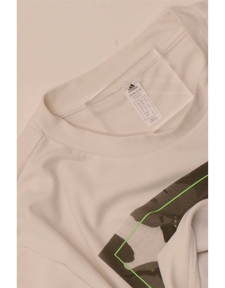 Ανδρικό T-Shirt Adidas Prime Blue με γραφικό τοπ Μικρό λευκό