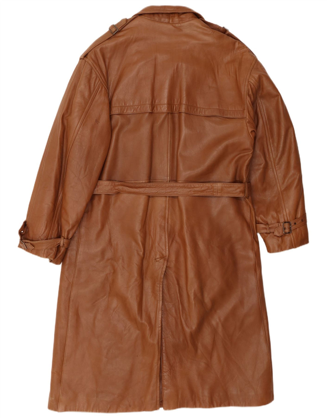 VINTAGE Ανδρικό δερμάτινο παλτό UK 40 Μεγάλο καφέ δέρμα