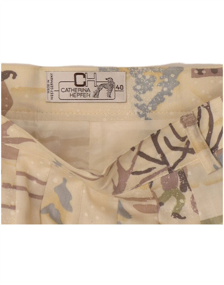 Catherine Hapfer Γυναικεία γραφική πλισέ φούστα EU 40 Medium W27 Beige