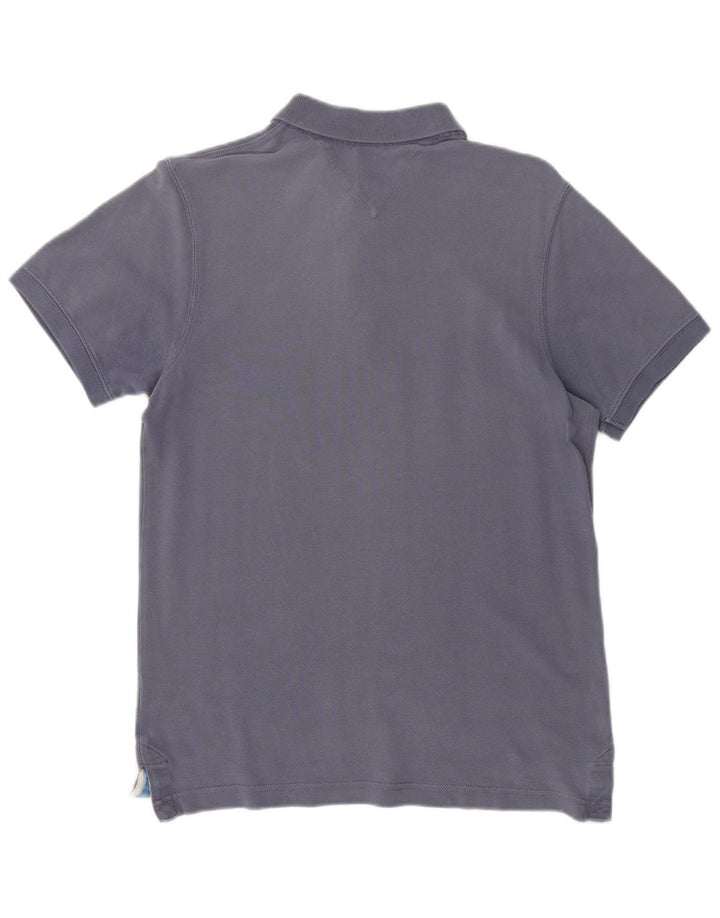 TOMMY HILFIGER Ανδρικό πουκάμισο πόλο μεσαίο μπλε βαμβακερό