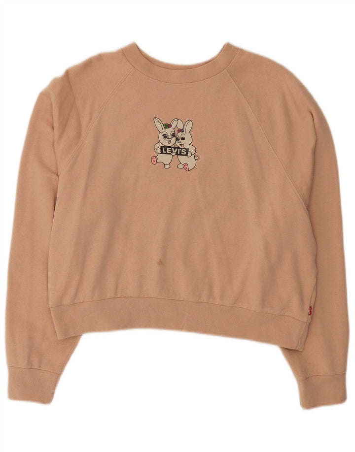 Γυναικείο γραφικό φούτερ Levi's Oversized Crop Jumper UK 14 Medium Pink